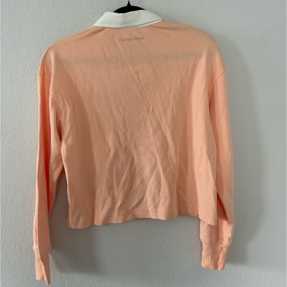 NWT Outdoor Voices Rugby Cropped Longsleeve pink and white in XS - Picture 8 of 8